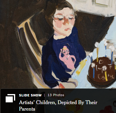 Click image to see full slideshow, this image is a crop of part of one of the images New York Times T magazine. Chantal Joffe ‘‘Esme’s 7th birthday,’’ an oil painting based on a photograph that the London-based artist saw as a poignant reminder of her daughter’s solitude as an only child.